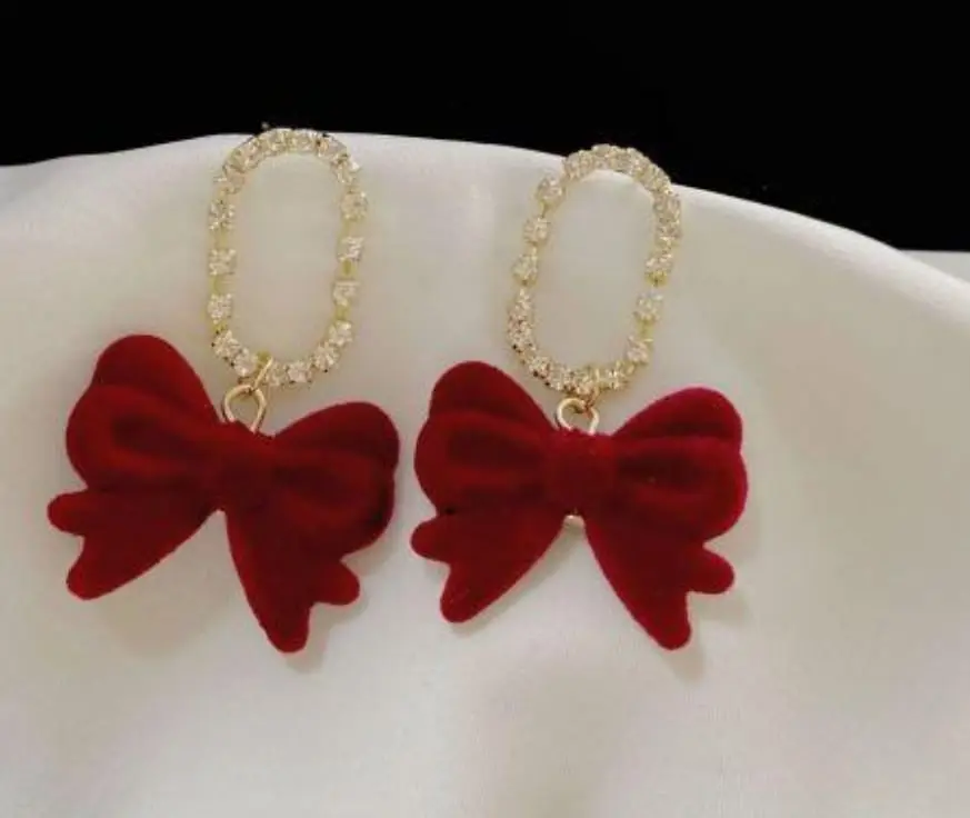 Red Velvet Bow earrings