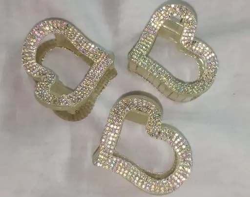Crystal Heart Hair Claw Clips(pack of 1) 