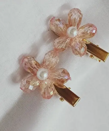 Crystal small pearl Hair clips(1 pair)