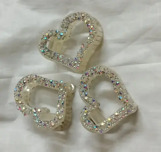 Crystal Heart Hair Claw Clips(pack of 1)